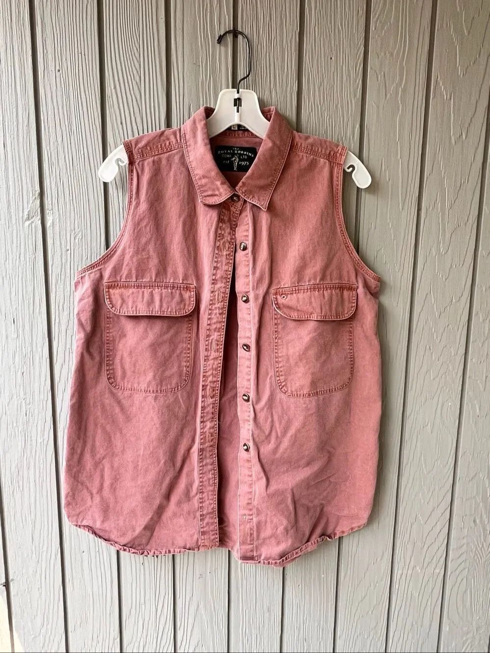 VTG 90s Royal Robbins Cotton Safari Utility Vest Shirt Fishing Hiking Large